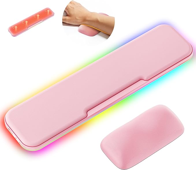 KONDOUND 2-in-1 Heated Wrist Rest Set, Ergonomic Memory Wrist Pad by Unknown