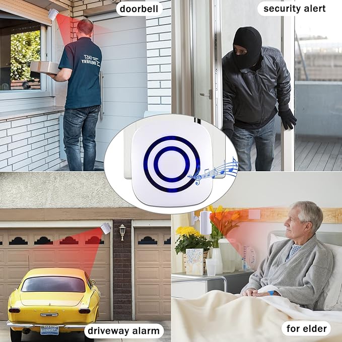 BESTOONE Motion Sensor Alarm, Long Range Wireless Driveway Alarm, Indoor Home - Image 6