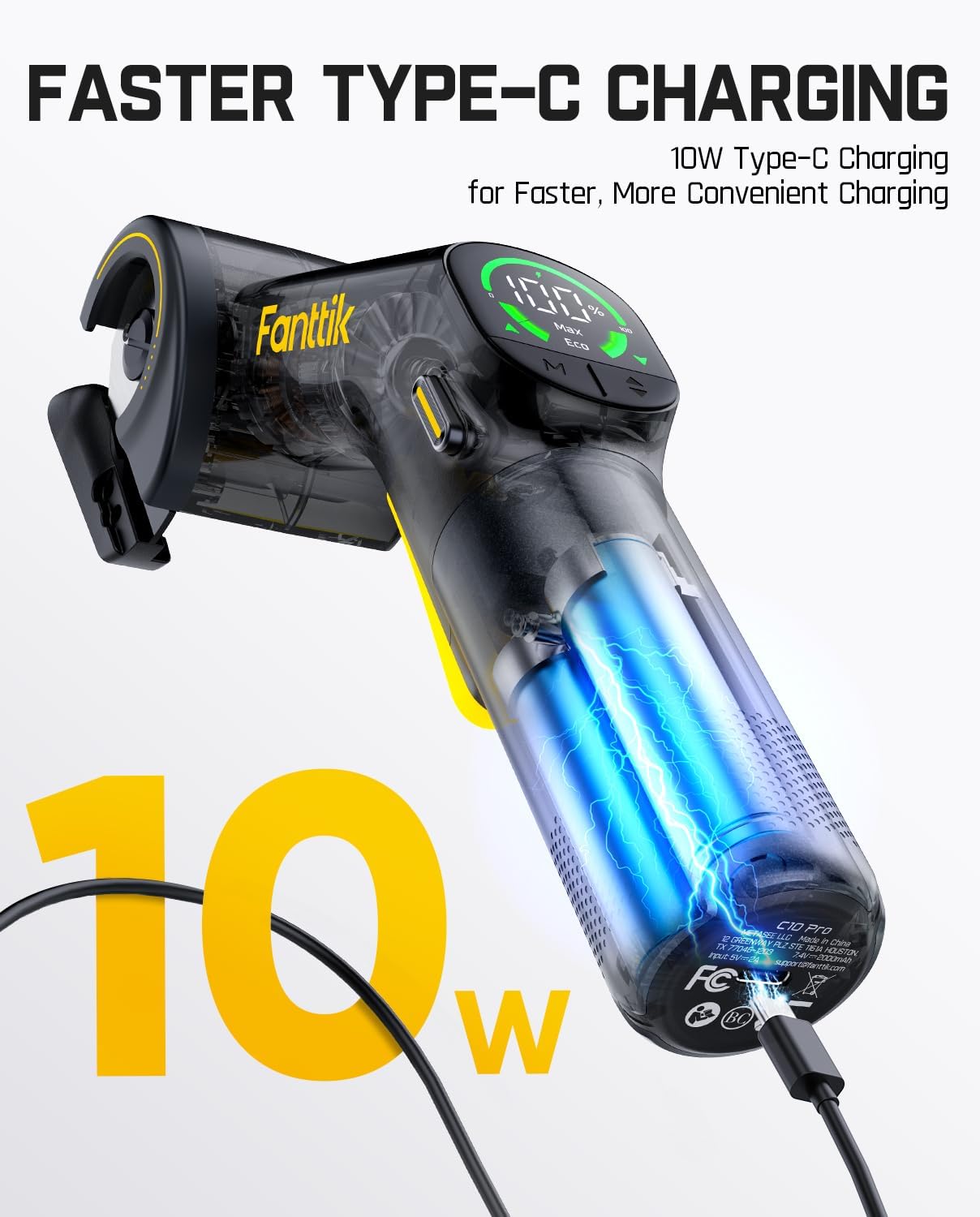 Fanttik C10 Pro BowGuide Electric Cardboard Cutter, Rotary Box Cutter | Cordless Scissors with LED Display, 2-Speed Adjustable, Rechargeable, with 2 Blades for Fabric, Carpet, Leather