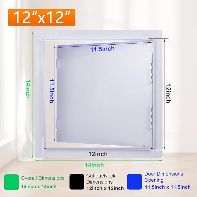 Suteck Plastic Access Panel for Drywall Ceiling 12 x 12 Inch Reinforced - Image 2