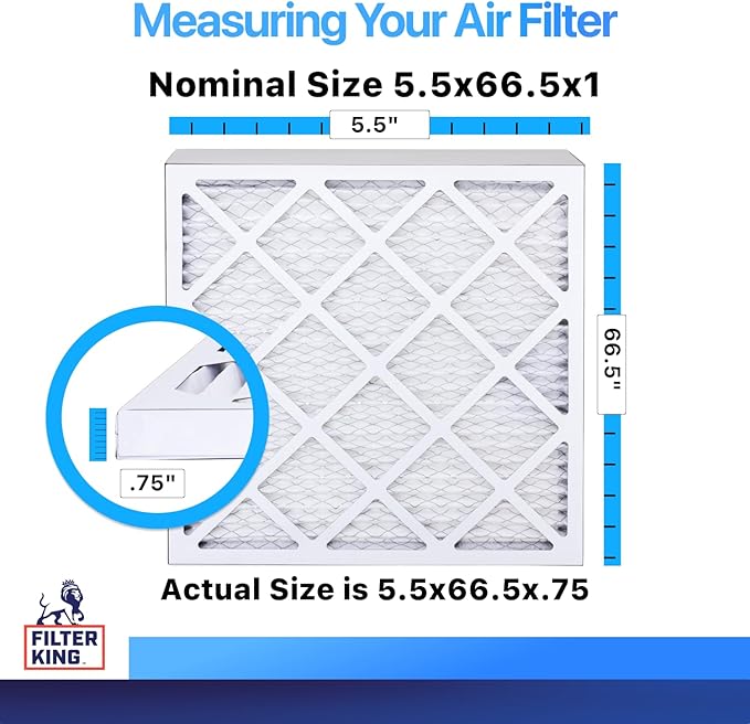 Filter King 5.5x66.5x1 Air Filter | 4-PACK | MERV 8 HVAC Pleated A/C Furnace - Image 2