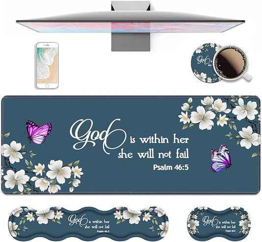 4 in 1 Ergonomic Keyboard Wrist Rest & Mouse Pad Wrist Rest Set, Large XXL by Unknown