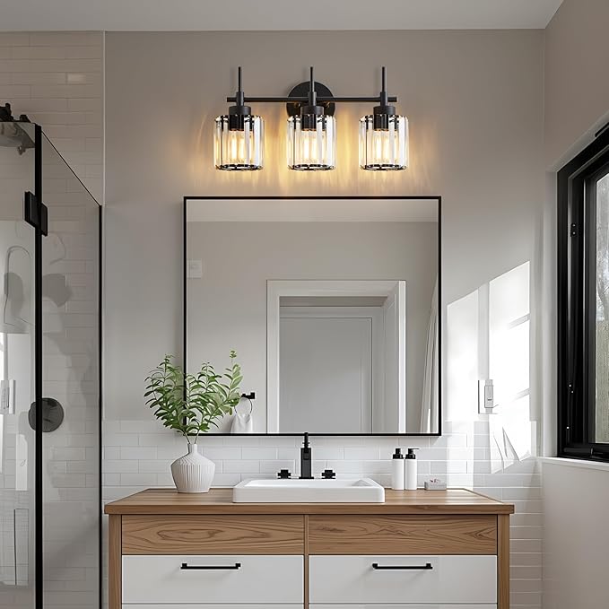 EJIAXIN 3 Light Crystal Vanity Light, Bathroom Lighting Fixtures Over Mirror - Image 9