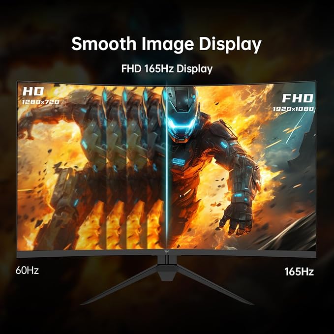 KTC 32 Inch Curved Gaming Monitor, FHD 1080P 165Hz PC Monitor, 122% sRGB - Image 3