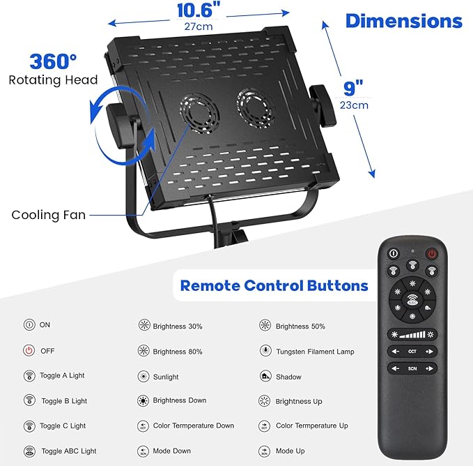 Photography Video Lighting Kit, Upgraded Bi-Color LED Video Studio Lights - Image 8