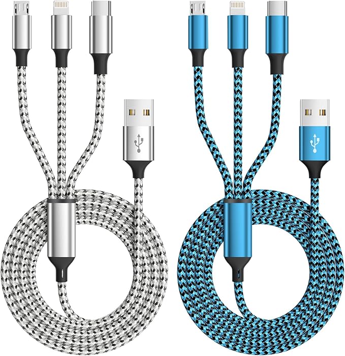 Firsting Multi Charging Cable, 3 in 1 Charging Cable Nylon Braided Universal by Firsting