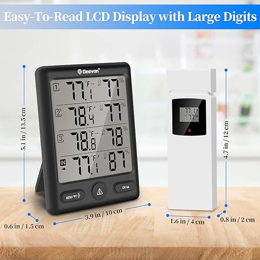 Geevon Indoor Outdoor Thermometer Wireless - Image 5
