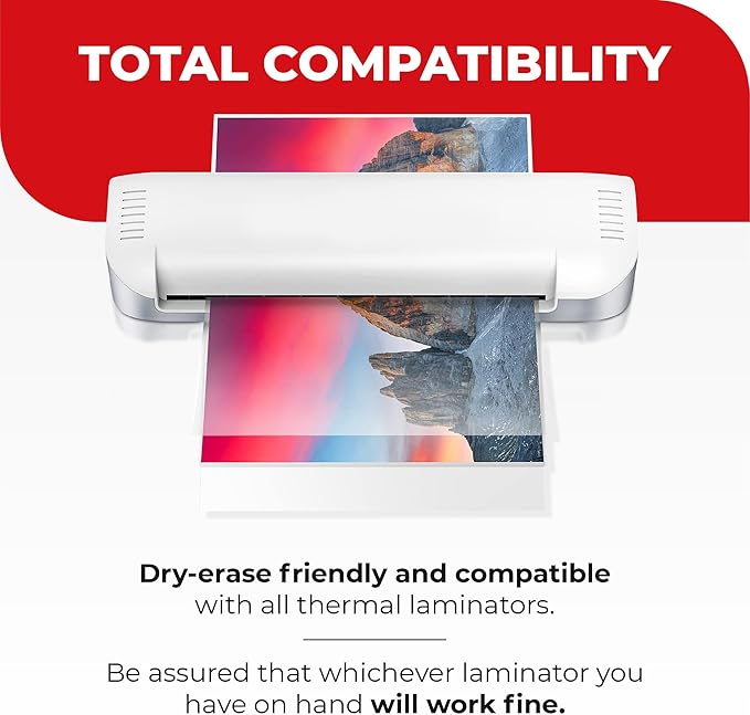 3MIL Thermal Laminating Sheets Letter Size, ID Badge and Business Card Sizes - Image 3