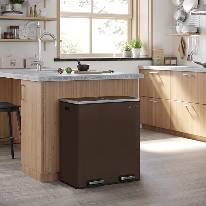 SONGMICS Trash Can, 2 x 8 Gallon Garbage Can - Image 3