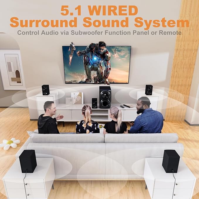 Bobtot Home Theater Sound System 5.1 Surround Sound Systems - Image 4