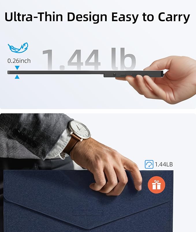 Ingnok Portable Monitor, Ultra Slim 15.6 Inch FHD IPS Laptop Screen Extender - Image 2