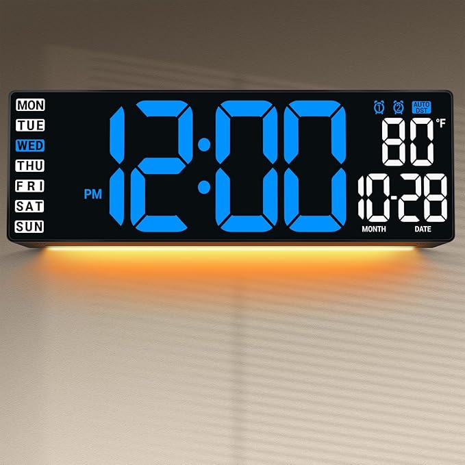 16.5" Large Digital Wall Clock: Wall Mount Decor Clock Large Display by Unknown