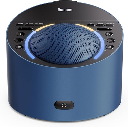ANWOON Sound Machine & Night Light, Premium Metal Shell by Dedicatedtoyourbettersleep