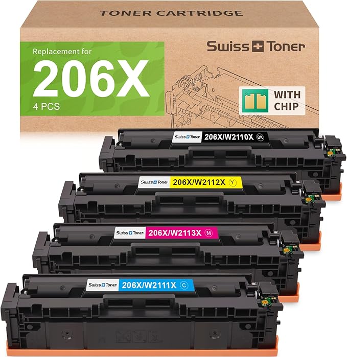 206X Toner Cartridges 4 Pack High Yield by swiss+toner