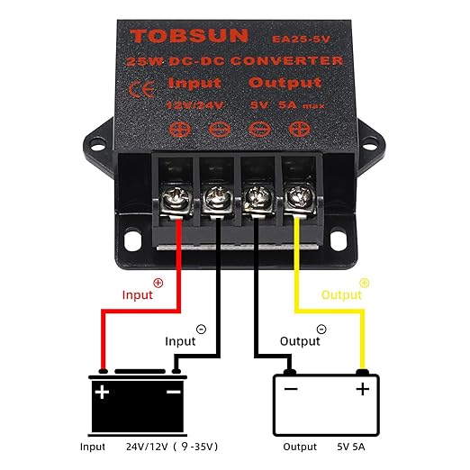 MGGi DC/DC 12V 24V to 5V 5A 25W Voltage Reducer Converter Regulator, Step Down - Image 5