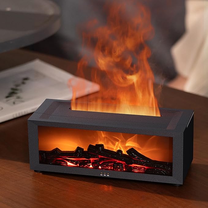 Essential Oil Diffuser, 7 Colors Flame Fireplace Diffusers and Humidifier by Vurlexat