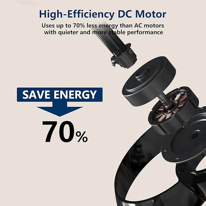 FANX 22 Inch Ceiling Fan with Light and Remote, Quiet DC Motor, Dimmable LED - Image 6