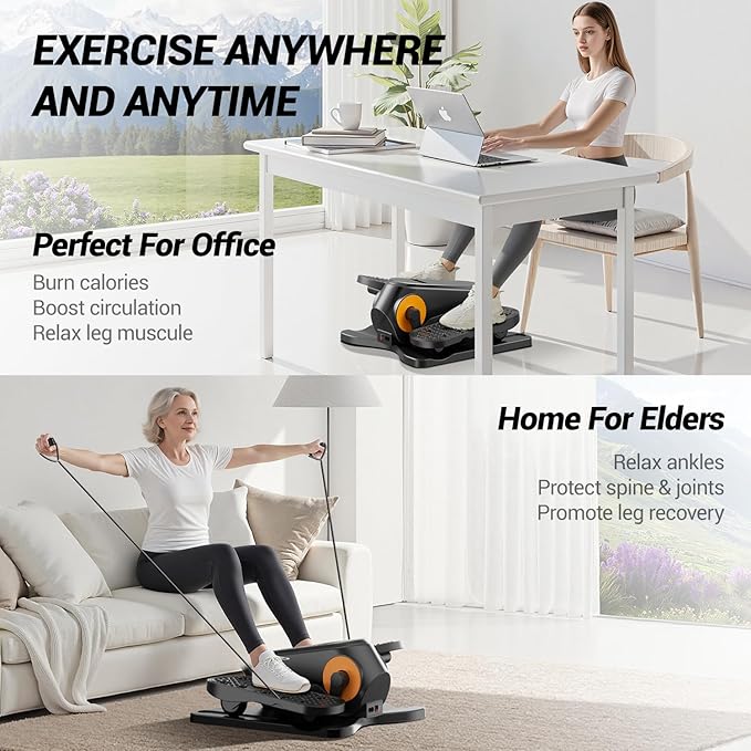 Under Desk Elliptical Machine, Electric Seated Pedal Exerciser, Min Leg - Image 7