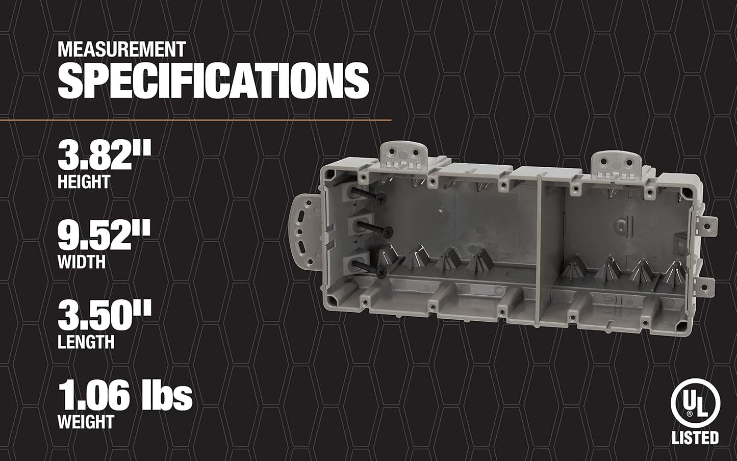 Southwire MSBMMT5G 5 Gang Multi Mount Device Box with Depth Adjustable; Heavy Duty 42lb ; Gray