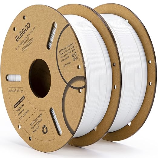 ELEGOO PLA Filament 1.75mm White 2KG, 3D Printer Filament Dimensional Accuracy by ELEGOO