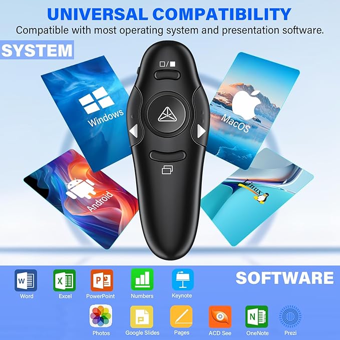 2-in-1 USB Type C Presentation Clicker Wireless Presenter Remote Clicker - Image 6