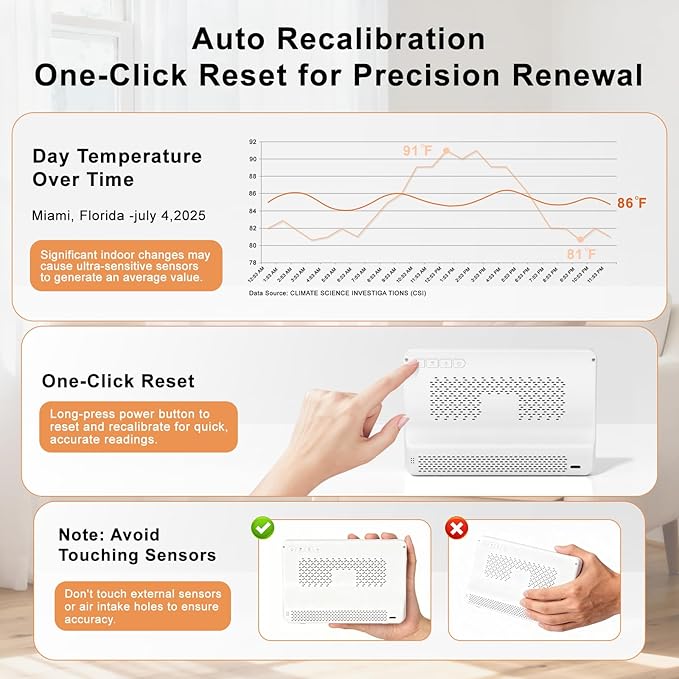 16 in 1 Air Quality Monitor Indoor 7" Display 9 AQI+7 AQI Alerts, Portable Air - Image 6