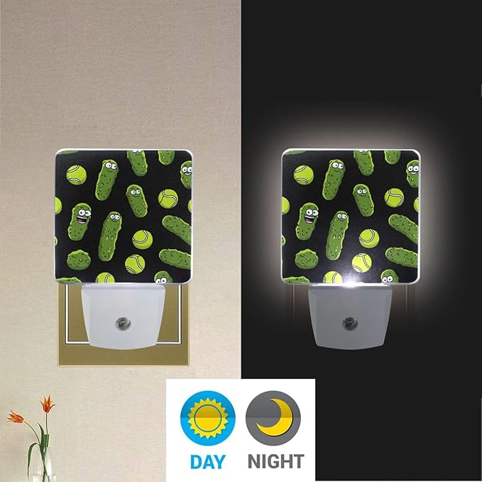 Pigsaly Led Night Light Cartoon Pickle Ball Night Light Plug in Wall Lamp Smart - Image 5