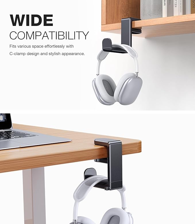 Coolpow Gaming Headphone Stand for Desk【360°Rotating】PC Headset Holder for Desk - Image 4