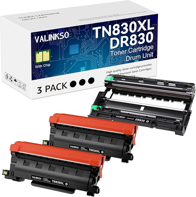 Valinkso TN830XL Toner Cartridge and DR830 Drum Unit Compatible by Valinkso
