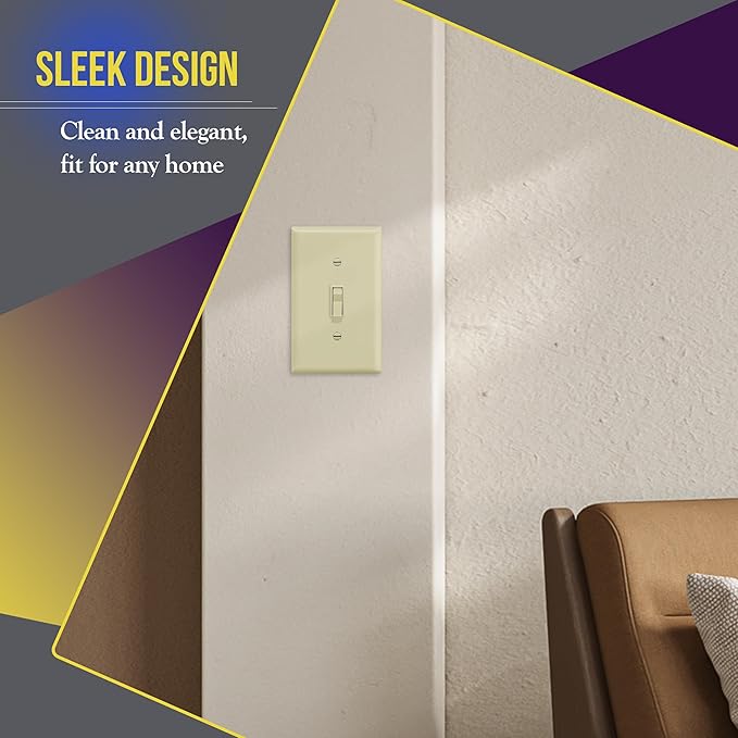 ENERLITES Toggle Light Switch Wall Plate, Gloss Finish, Size 1-Gang 4.50" x - Image 3