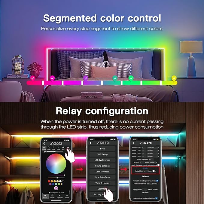 Sogledwow ESP32 WLED LED Strip Controller Dynamic RGB IC IO33 DIY Port App - Image 5