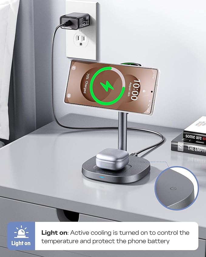 Magnetic Wireless Charger for Samsung, Qi2 Certified Fast 15W 3 in 1 Charging - Image 7