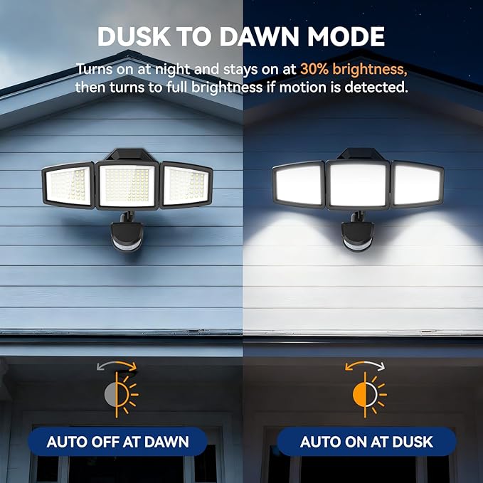 PURICH Upgraded LED Security Lights Motion Sensor Light Outdoor, Waterproof - Image 5