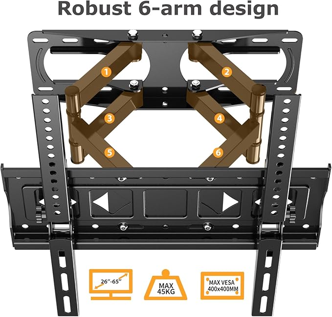 WNJQBY Full Motion TV Wall Mount - Image 7