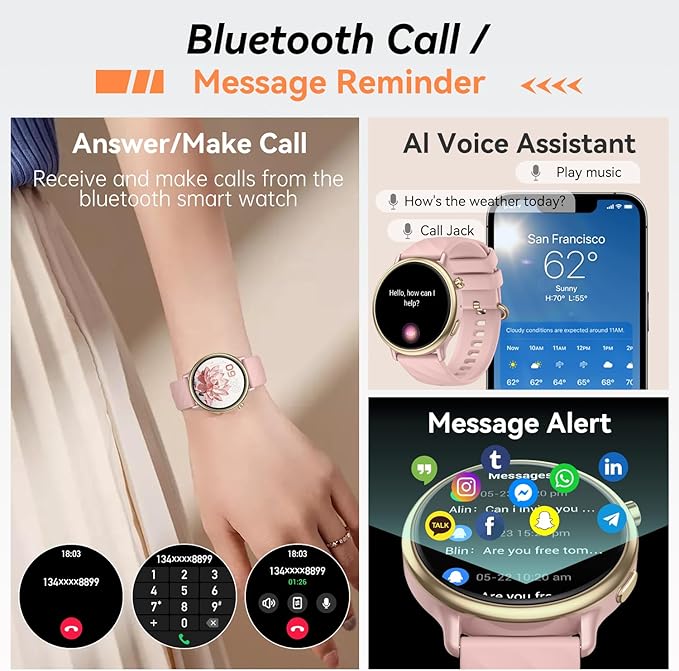 Smart Watch for Women Fitness Tracker: Waterproof Digital Mens Watches Make - Image 2