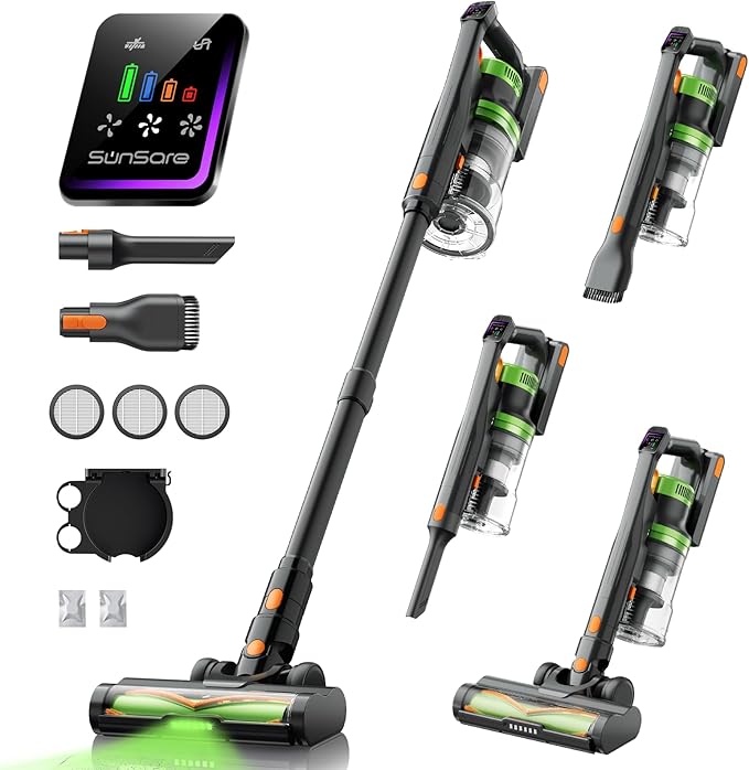 SunSare Cordless Vacuum Cleaner, 50KPa 600W 65Mins Vacuum Cleaner by SunSare
