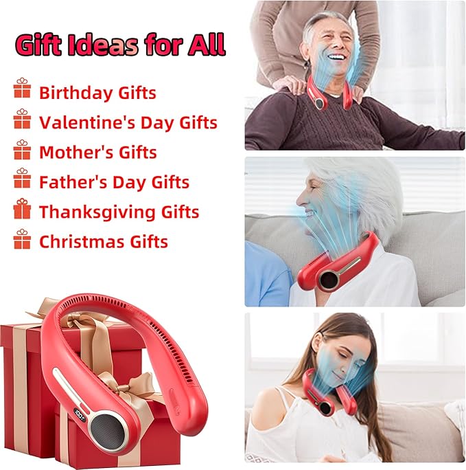 Portable Neck Fan, Hands Free Personal Wearable Bladeless Fan, 6000mAh USB - Image 6