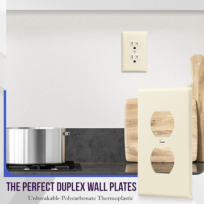 Enerlites 8821-LA Duplex Receptacle Outlet Wall Plate, Standard Size 1-Gang - Image 3