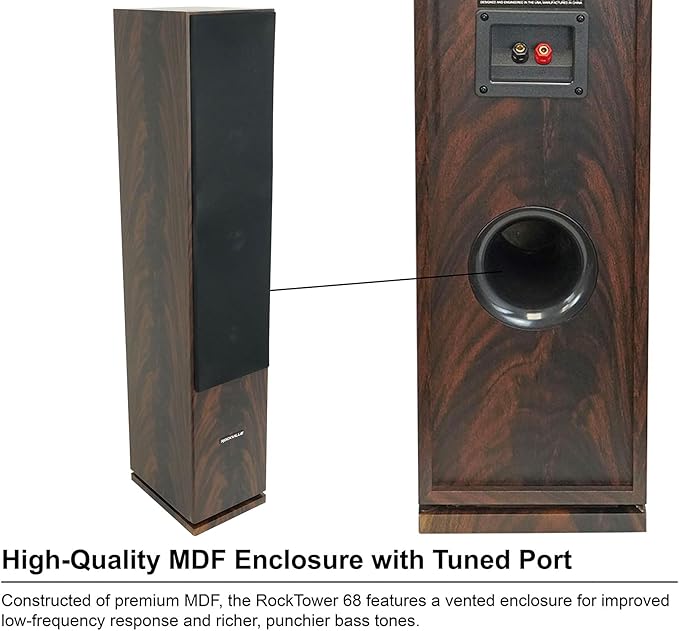 Rockville RockTower 68D 400W Passive Tower Speaker 8 Ohm, Deep Bass, - Image 4
