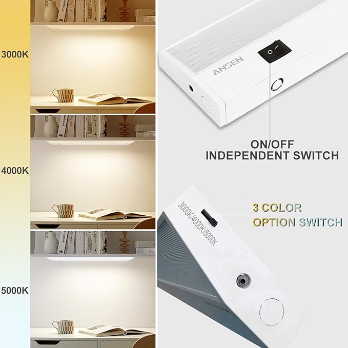 Ansen 2Packs of Under Cabinet Lighting Hardwired, 48in 26W 1720LM Dimmable Led - Image 2