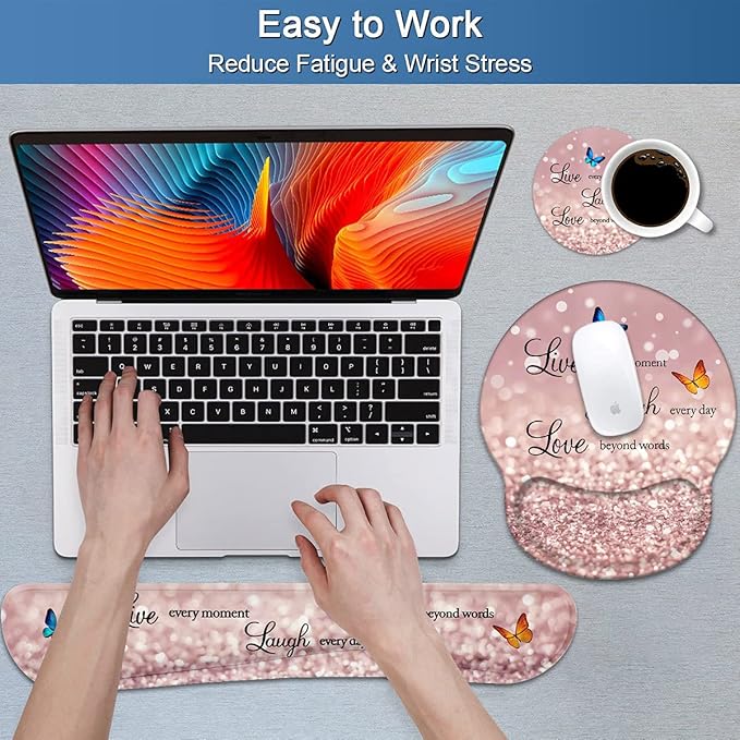 Keyboard Wrist Rest and Mouse Pad Wrist Support Set - Image 4