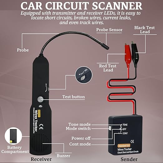 Automotive Circuit Tracer & Wire Tracker 6-42V DC Wire Short Finder, Circuit - Image 5