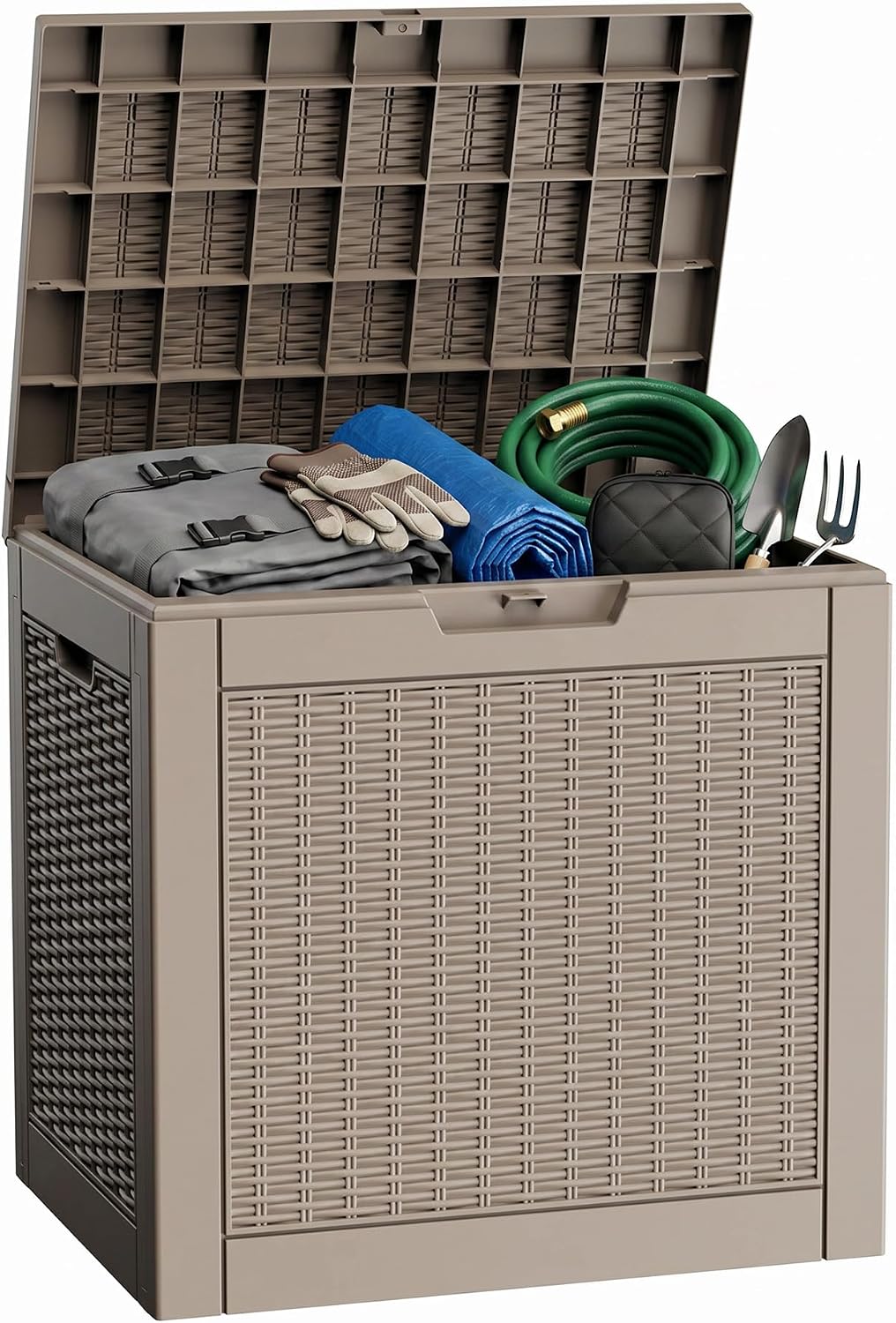 31 gallon deck box, lockable waterproof outdoor storage, main product view