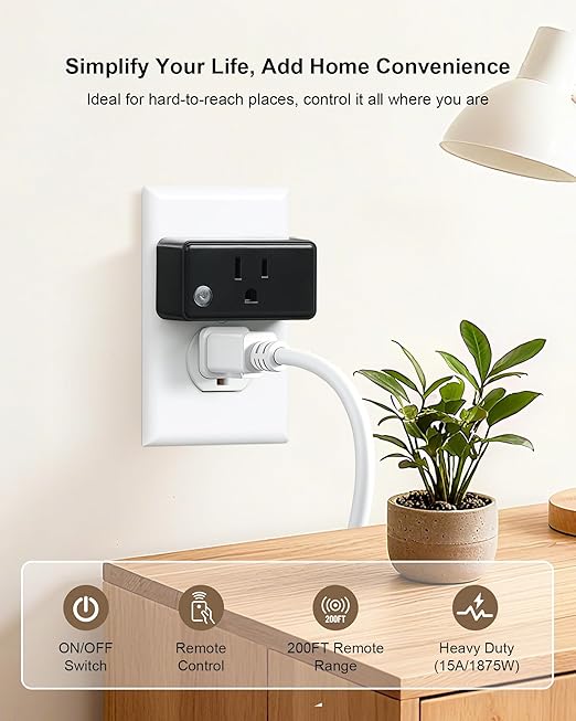 TREEWELL Remote Control Outlet Plug, 200FT Long Range Wireless Light Switch - Image 2