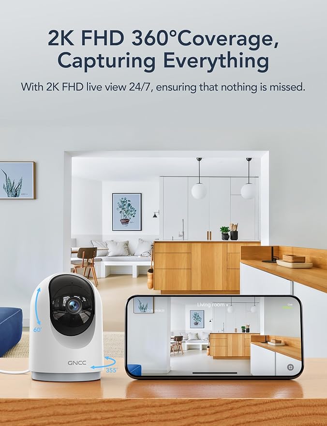 GNCC 2K Security Cameras 4pcs, Home Security Camera Indoor - Image 3
