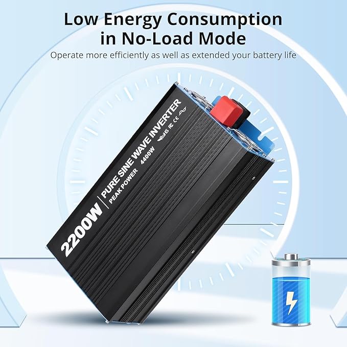 2200W Pure Sine Wave Inverter, 1 USB Port 5v/2.4a, LCD Display&Remote Controller - Image 4
