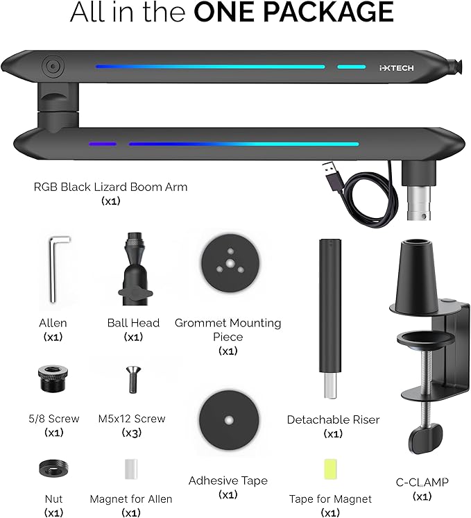 IXTECH RGB Low Profile Boom Arm - Image 9