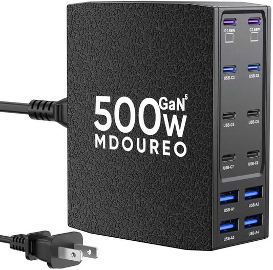 500W USB C Charger Block, 12-Port USB C Charging Station