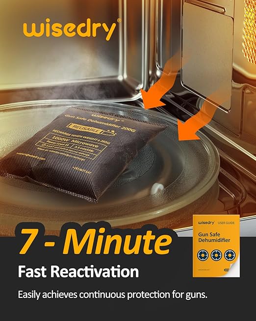 wisedry 200 Grams x 4 Packs Gun Safe Dehumidifier, Reusable Moisture Absorber - Image 6