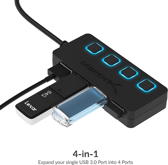 SABRENT 4-Port USB 3.0 Hub - Image 3